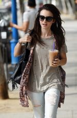 LILY COLLINS Out and About in West Hollywood 09/14/2015