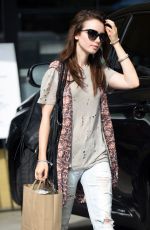 LILY COLLINS Out and About in West Hollywood 09/14/2015