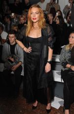 LINDSAY LOHAN at Gareth Pugh Fashion Show at London Fashion Week 09/19/2015