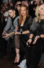 LINDSAY LOHAN at Gareth Pugh Fashion Show at London Fashion Week 09/19/2015