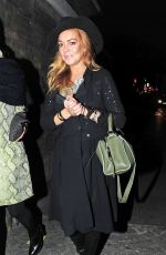 LINDSAY LOHAN Night Out in London 09/17/2015