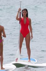 LUCY MECKLENBURGH in Red Swimsuit Paddleboarding in Spain 09/05/2015