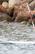 LUCY MECKLENBURGH in Red Swimsuit Paddleboarding in Spain 09/05/2015