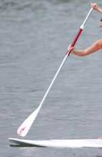 LUCY MECKLENBURGH in Red Swimsuit Paddleboarding in Spain 09/05/2015