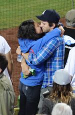 MILA KUNIS at Giants vs. Dogers Game at Dodgers Stadium in Los Angeles 09/02/2015