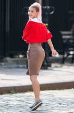 NINA AGDAL on the Set of a Photoshoot in New York 09/01/2015