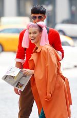 NINA AGDAL on the Set of a Photoshoot in New York 09/01/2015