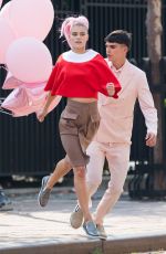 NINA AGDAL on the Set of a Photoshoot in New York 09/01/2015