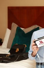 OLIVIA CULPO Trying Out Virtual Reality Room Service at Marriott Hotel in Manhattan 09/16/2015