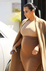 Pregnant KIM KARDASHIAN Leaves a Production Office in Van Nuys 08/31/2015