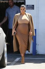Pregnant KIM KARDASHIAN Leaves a Production Office in Van Nuys 08/31/2015