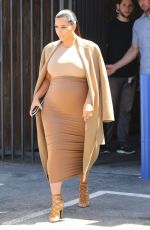 Pregnant KIM KARDASHIAN Leaves a Production Office in Van Nuys 08/31/2015