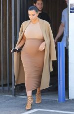 Pregnant KIM KARDASHIAN Leaves a Production Office in Van Nuys 08/31/2015