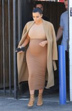 Pregnant KIM KARDASHIAN Leaves a Production Office in Van Nuys 08/31/2015