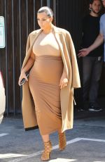 Pregnant KIM KARDASHIAN Leaves a Production Office in Van Nuys 08/31/2015