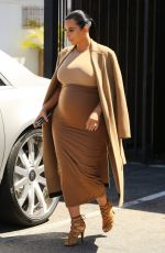 Pregnant KIM KARDASHIAN Leaves a Production Office in Van Nuys 08/31/2015