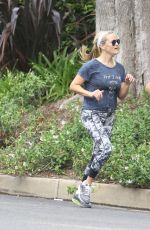 REESE WITHERSPOON Out Jogging in Brentwood 09/01/2015