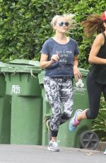REESE WITHERSPOON Out Jogging in Brentwood 09/01/2015