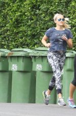 REESE WITHERSPOON Out Jogging in Brentwood 09/01/2015