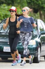 REESE WITHERSPOON Out Jogging in Brentwood 09/01/2015