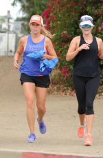 REESE WITHERSPOON Out Jogging in Brentwood 09/03/2015