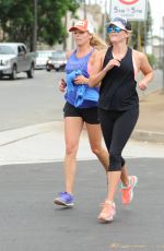 REESE WITHERSPOON Out Jogging in Brentwood 09/03/2015