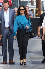 SALMA HAYEK Arrives and Leaves Jimmy Kimmel Live in Hollywood 09/01/2015