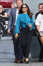 SALMA HAYEK Arrives and Leaves Jimmy Kimmel Live in Hollywood 09/01/2015