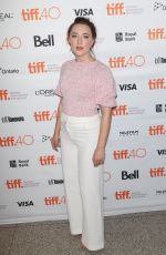 SAOIRSE RONANA at Brooklyn Premiere at 2015 Toronto International Film Festival 09/13/2015