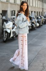 SARA NICOLE ROSSETTO Out During Milan Fashion Week 09/24/2015