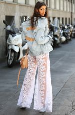 SARA NICOLE ROSSETTO Out During Milan Fashion Week 09/24/2015