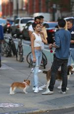 SARA SAMPAIO Walks Her Dog Out in New York 09/24/2015