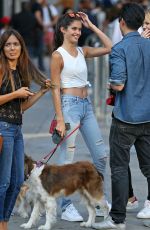 SARA SAMPAIO Walks Her Dog Out in New York 09/24/2015