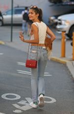 SARA SAMPAIO Walks Her Dog Out in New York 09/24/2015