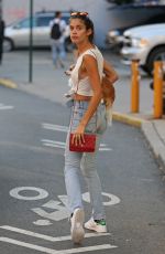SARA SAMPAIO Walks Her Dog Out in New York 09/24/2015