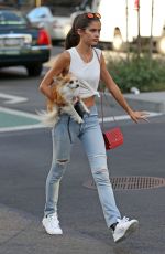 SARA SAMPAIO Walks Her Dog Out in New York 09/24/2015