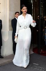 SELENA GOMEZ Leaves Her Hotel in Paris 09/26/2015