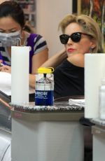 SHARON STONE at a Nail Salon in Beverly Hills 09/28/2015