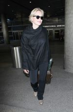 SHARON STONE at LAX Airport in Los Angeles 09/20/2015