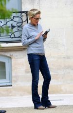 SHARON STONE Out and About in Paris 09/17/2015