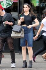 SOPHIE SIMMONS in Jeans Skirt Out in New York 09/21/2015