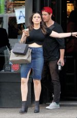 SOPHIE SIMMONS in Jeans Skirt Out in New York 09/21/2015