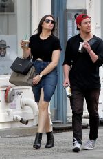 SOPHIE SIMMONS in Jeans Skirt Out in New York 09/21/2015