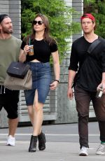 SOPHIE SIMMONS in Jeans Skirt Out in New York 09/21/2015