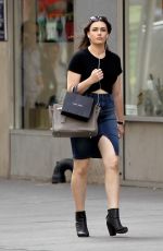 SOPHIE SIMMONS in Jeans Skirt Out in New York 09/21/2015