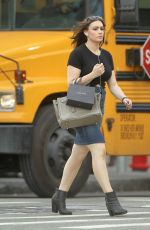 SOPHIE SIMMONS in Jeans Skirt Out in New York 09/21/2015