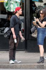 SOPHIE SIMMONS in Jeans Skirt Out in New York 09/21/2015