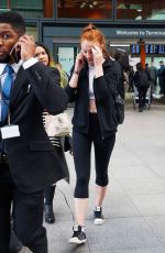 SOPHIE TURNER in Leggings at Heathrow Airport in London 09/22/2015