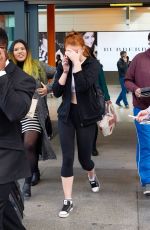SOPHIE TURNER in Leggings at Heathrow Airport in London 09/22/2015