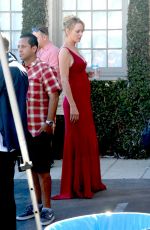 UMA THURMAN on the Set of Brits Are Coming in West Hollywood 08/30/2015